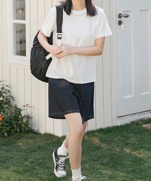 SHOUYO(ショウヨウ)の「【2色展開】シンプルで使える 無地ストレッチTシャツ(Tシャツ/カットソー・レディース・グレー/ホワイト・M)」の7枚目の写真