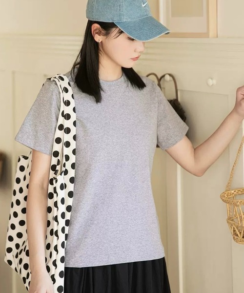 SHOUYO(ショウヨウ)の「【2色展開】シンプルで使える 無地ストレッチTシャツ(Tシャツ/カットソー・レディース・グレー/ホワイト・M)」の8枚目の写真