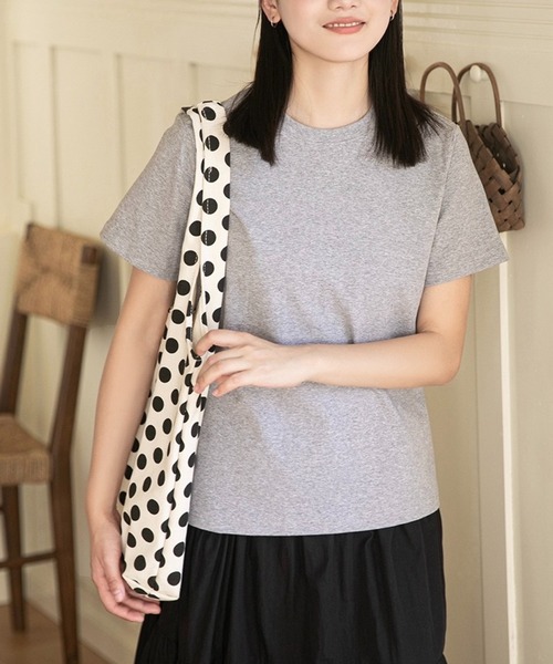 SHOUYO(ショウヨウ)の「【2色展開】シンプルで使える 無地ストレッチTシャツ(Tシャツ/カットソー・レディース・グレー/ホワイト・M)」の9枚目の写真