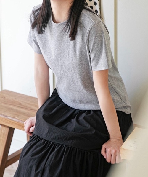 SHOUYO(ショウヨウ)の「【2色展開】シンプルで使える 無地ストレッチTシャツ(Tシャツ/カットソー・レディース・グレー/ホワイト・M)」の11枚目の写真