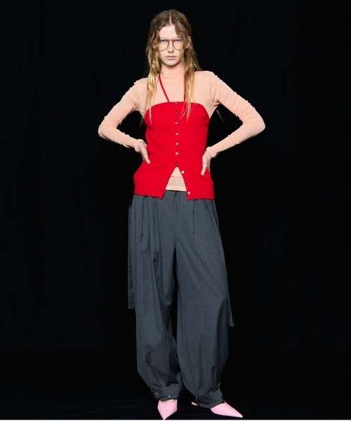 MAISON SPECIAL(メゾンスペシャル)の「Suching Work Pants/スーチングワークパンツ(スラックス・レディース・グレー/カーキ/ブラック・38/36)」の7枚目の写真