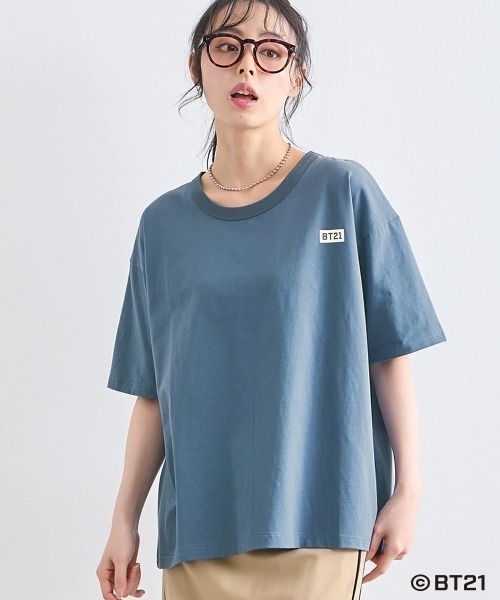 SMILE LAND（スマイルランド）の「【BT21】ゆるシルエットプリントTシャツ＜大きいサイズ有＞（Tシャツ/カットソー・レディース・ブラック/オフホワイト/オートミール/ライトパープル/ネイビー系・S～Ｍ/L～LL/3L～4L/5L～6L）」の22枚目の写真
