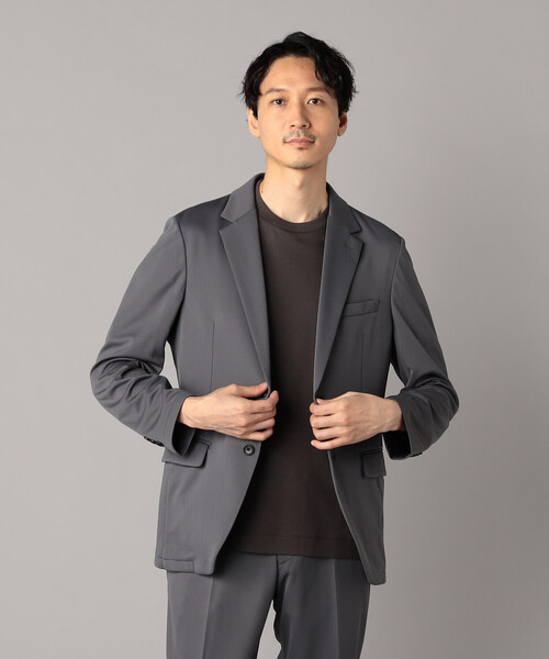 COMME CA MEN（コムサメン）の「【セットアップ対応】マイクロメッシュエアージャージー テーラードジャケット（テーラードジャケット・メンズ・ネイビー/グレー/ブラック・S/M/L/XS/XL）」の2枚目の写真