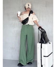 snidel エメラルドグリーン　カジュアルパンツ スナイデル SNIDEL 【00サイズあり】Sustainableストレッチ
