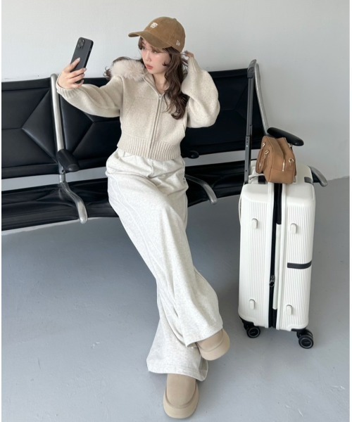 WEB限定カラーあり】UVカットスウェットワイドパンツ