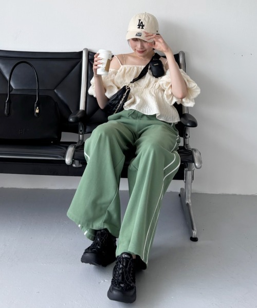 WEB限定カラーあり】UVカットスウェットワイドパンツ