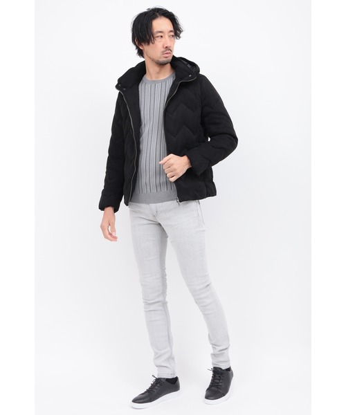 HIGH STREET（ハイストリート）の「ﾃｯｸｽｴｰﾄﾞｷﾙﾄﾌｰﾃﾞｨｰﾀﾞｳﾝBL（ブルゾン・メンズ・ブラック/グレー・L/M/S）」の3枚目の写真