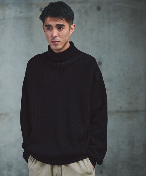 コットン アゼ タートル ネック ニット（ニット/セーター）｜green