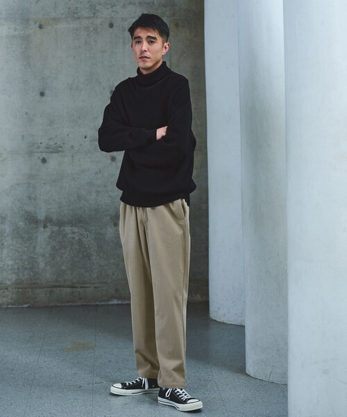 green label relaxing（グリーンレーベルリラクシング）の「コットン アゼ タートル ネック ニット（ニット/セーター・メンズ・ブラック/ライム/ライトグレー/ダークグレー・XL/L/M/S）」の6枚目の写真