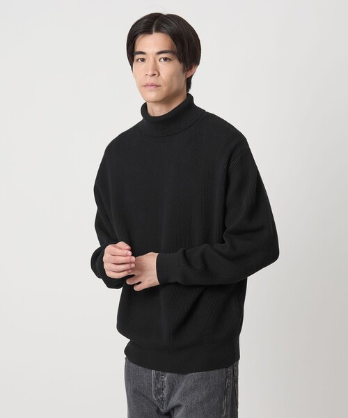 green label relaxing（グリーンレーベルリラクシング）の「コットン アゼ タートル ネック ニット（ニット/セーター・メンズ・ブラック/ライム/ライトグレー/ダークグレー・XL/L/M/S）」の7枚目の写真