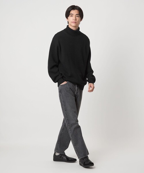 green label relaxing（グリーンレーベルリラクシング）の「コットン アゼ タートル ネック ニット（ニット/セーター・メンズ・ブラック/ライム/ライトグレー/ダークグレー・XL/L/M/S）」の8枚目の写真