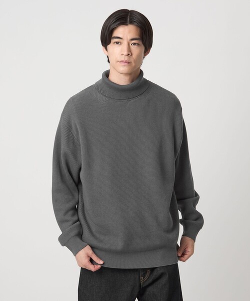 コットン アゼ タートル ネック ニット（ニット/セーター）｜green