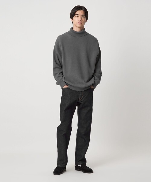 green label relaxing（グリーンレーベルリラクシング）の「コットン アゼ タートル ネック ニット（ニット/セーター・メンズ・ブラック/ライム/ライトグレー/ダークグレー・XL/L/M/S）」の10枚目の写真