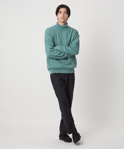 green label relaxing（グリーンレーベルリラクシング）の「コットン アゼ タートル ネック ニット（ニット/セーター・メンズ・ブラック/ライム/ライトグレー/ダークグレー・XL/L/M/S）」の12枚目の写真