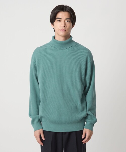 green label relaxing（グリーンレーベルリラクシング）の「コットン アゼ タートル ネック ニット（ニット/セーター・メンズ・ブラック/ライム/ライトグレー/ダークグレー・XL/L/M/S）」の13枚目の写真