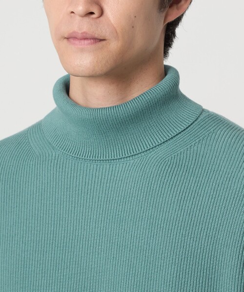 green label relaxing（グリーンレーベルリラクシング）の「コットン アゼ タートル ネック ニット（ニット/セーター・メンズ・ブラック/ライム/ライトグレー/ダークグレー・XL/L/M/S）」の16枚目の写真