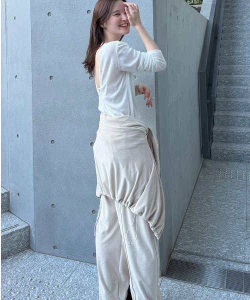 styling/(スタイリング)の「【セットアップ対応】ドローコードベロアパンツ(その他パンツ・レディース・ベージュ/ダークブルー/ブラック/オレンジ・0/1)」の7枚目の写真