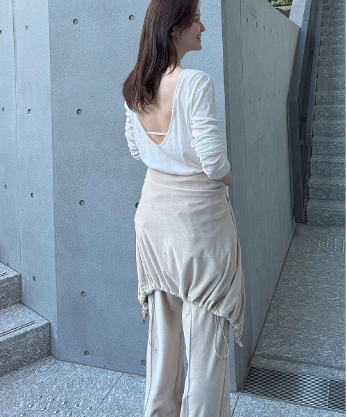 styling/(スタイリング)の「【セットアップ対応】ドローコードベロアパンツ(その他パンツ・レディース・ベージュ/ダークブルー/ブラック/オレンジ・0/1)」の6枚目の写真