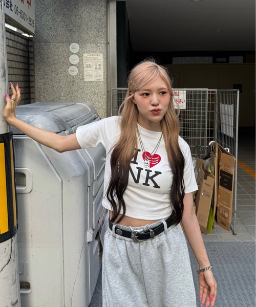 ROOPTOKYO(ループトウキョウ)の「ROOP TOKYO×側湾症ネキ I LOVE NK ミニTシャツ(Tシャツ/カットソー・レディース・ホワイト・FREE)」の2枚目の写真
