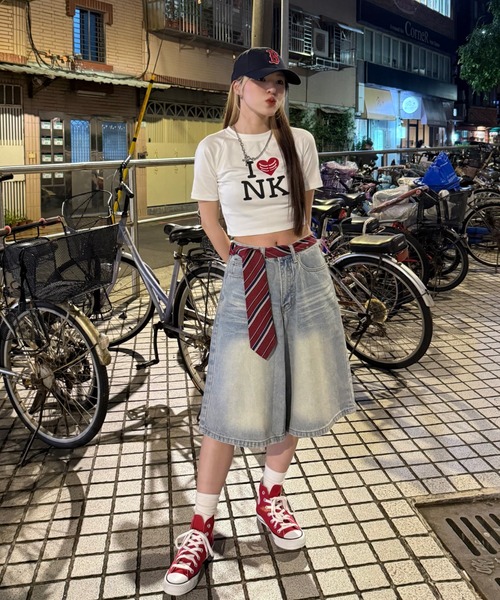 ROOPTOKYO(ループトウキョウ)の「ROOP TOKYO×側湾症ネキ I LOVE NK ミニTシャツ(Tシャツ/カットソー・レディース・ホワイト・FREE)」の4枚目の写真
