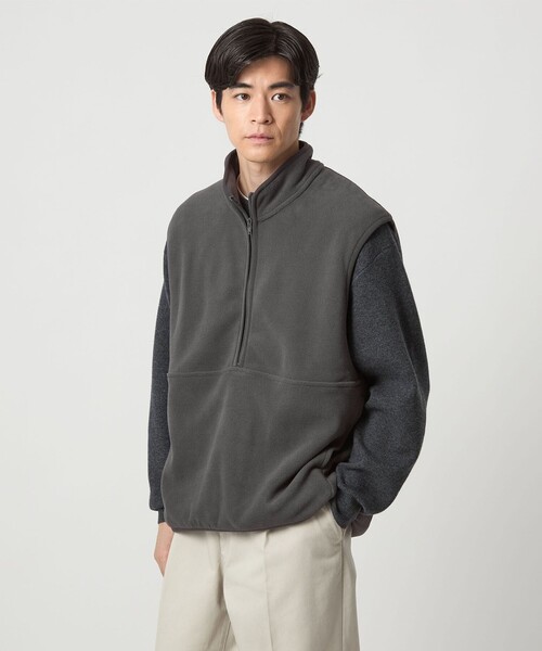 green label relaxing（グリーンレーベルリラクシング）の「＜GOAT＞フリース ハーフジップ ベスト（ベスト・メンズ・ライラック/ダークグレー/ライトグレー/ブラック・L/M）」の3枚目の写真