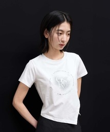 GENERAL IDEA/ジェネラルアイディア unbalance silket span artwork half t-shirts Tシャツ