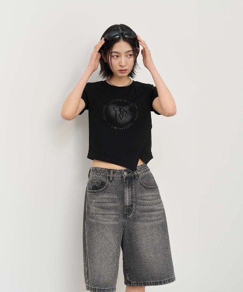 【GENERAL IDEA】Silket Cotton アンバランス半袖Tシャツ GENERAL IDEA/ジェネラルアイディア unbalance silket span