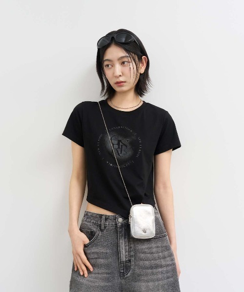 GENERAL IDEA（ジェネラルアイデア）の「GENERAL IDEA/ジェネラルアイディア unbalance silket span artwork half t-shirts Tシャツ（Tシャツ/カットソー・レディース・カーキ/ブラック/ホワイト・S/M/L）」の20枚目の写真