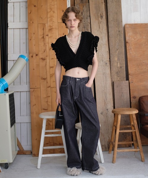 美品 leinwande ラインヴァンド リボン カーディガン ニット セーター