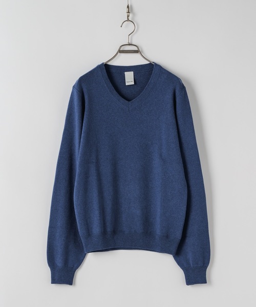 Wool cotton high gauge V-neck sweater / ウールコットン Wool cotton high gauge V-neck sweater / ウールコットン