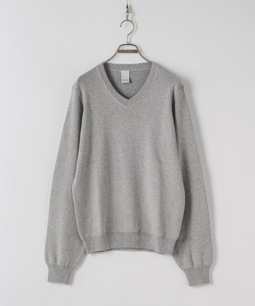CASPER JOHN（キャスパージョン）の「Wool cotton high gauge V-neck sweater / ウールコットンハイゲージVネックセーター（ニット/セーター・メンズ・オレンジ/ブラック/アイボリー/ブルー・LARGE/MEDIUM/SMALL/X-SMALL）」の14枚目の写真