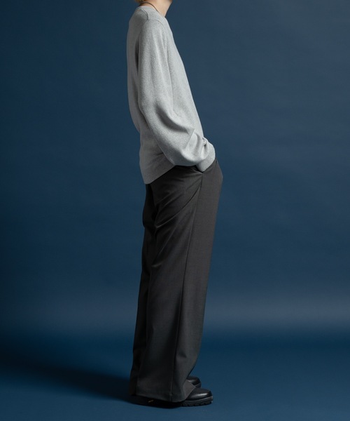 CASPER JOHN（キャスパージョン）の「Wool cotton high gauge V-neck sweater / ウールコットンハイゲージVネックセーター（ニット/セーター・メンズ・オレンジ/ブラック/アイボリー/ブルー・LARGE/MEDIUM/SMALL/X-SMALL）」の20枚目の写真