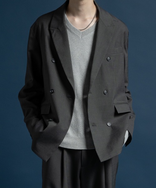 CASPER JOHN（キャスパージョン）の「Wool cotton high gauge V-neck sweater / ウールコットンハイゲージVネックセーター（ニット/セーター・メンズ・オレンジ/ブラック/アイボリー/ブルー・LARGE/MEDIUM/SMALL/X-SMALL）」の18枚目の写真