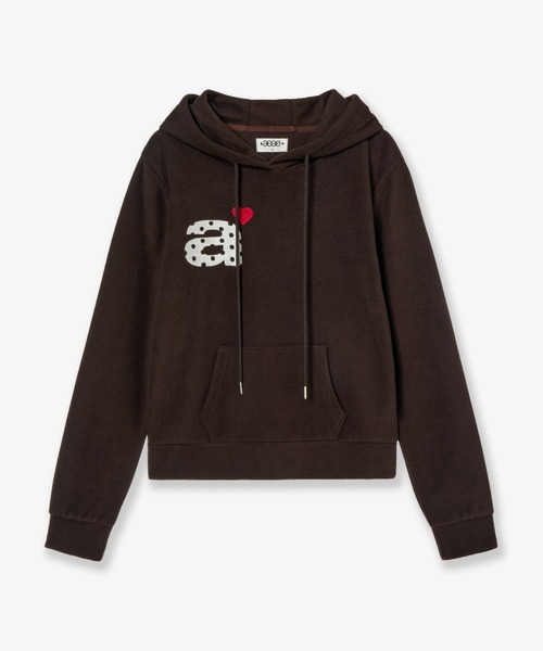 aeae（エーイーエーイー）の「DOT SMALL LETTER LOGO FLEECE HOODIE（その他アウター・レディース・ブラウン/ホワイト/ネイビー・MEDIUM/SMALL）」の2枚目の写真
