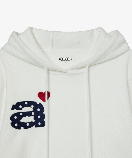 aeae（エーイーエーイー）の「DOT SMALL LETTER LOGO FLEECE HOODIE（その他アウター・レディース・ブラウン/ホワイト/ネイビー・MEDIUM/SMALL）」の5枚目の写真