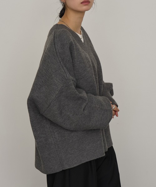 NOGLE（ノグル）の「【NOGLE/ノグル】深Vネックルーズリブニット