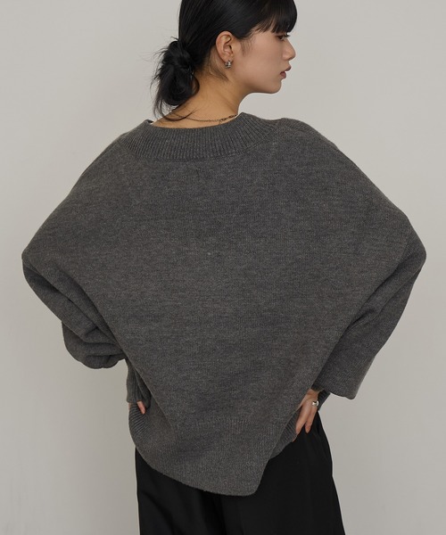 NOGLE(ノグル)の「【NOGLE/ノグル】深Vネックルーズリブニット(ニット/セーター・レディース・グレイッシュベージュ/グレー/オートミール/ブラック/ブラウン/ネイビー/レッド・FREE)」の12枚目の写真