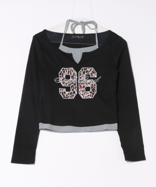 GORGE(ゴージ)の「《レイヤード風デザイン》レディース 天竺ロゴプリント トップス カジュアル 春秋(Tシャツ/カットソー・レディース・ブラック/オフホワイト/グレー・F)」の11枚目の写真