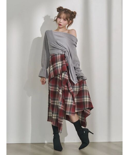 EATME(イートミー)の「クロスカシュクールTOP(Tシャツ/カットソー・レディース・グレー/ブラック/ワイン・FREE)」の22枚目の写真