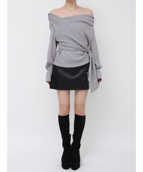 EATME(イートミー)の「クロスカシュクールTOP(Tシャツ/カットソー・レディース・グレー/ブラック/ワイン・FREE)」の14枚目の写真