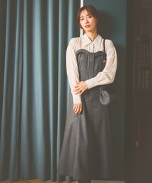 mysty woman | シャツドッキングワンピース　582487(ワンピース)