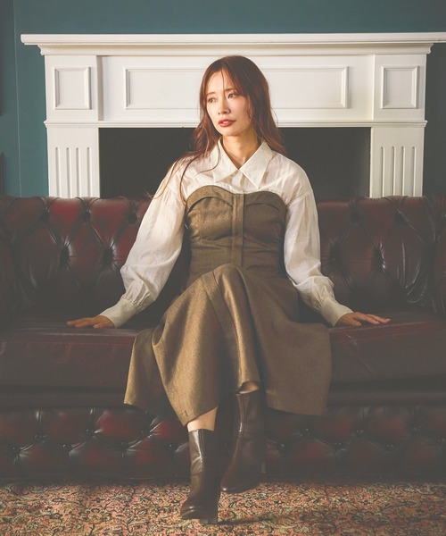 mysty woman（ミスティウーマン）の「シャツドッキングワンピース　582487（ワンピース・レディース・グレー/ブラウン/モカ/ダークブラウン・FREE）」の10枚目の写真