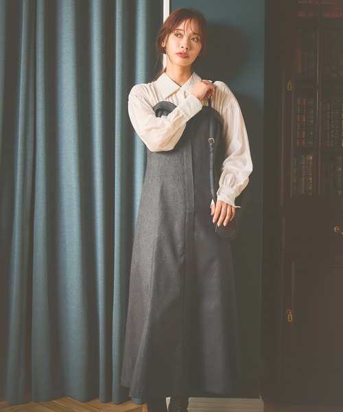 mysty woman（ミスティウーマン）の「シャツドッキングワンピース　582487（ワンピース・レディース・グレー/ブラウン/モカ/ダークブラウン・FREE）」の15枚目の写真