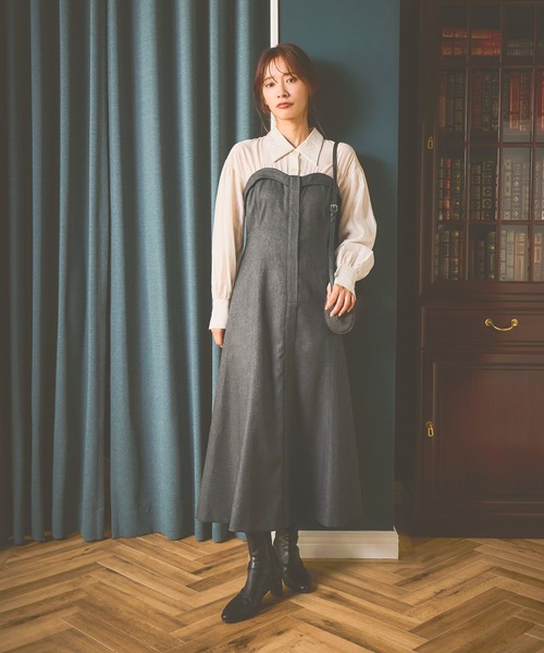 mysty woman（ミスティウーマン）の「シャツドッキングワンピース　582487（ワンピース・レディース・グレー/ブラウン/モカ/ダークブラウン・FREE）」の14枚目の写真