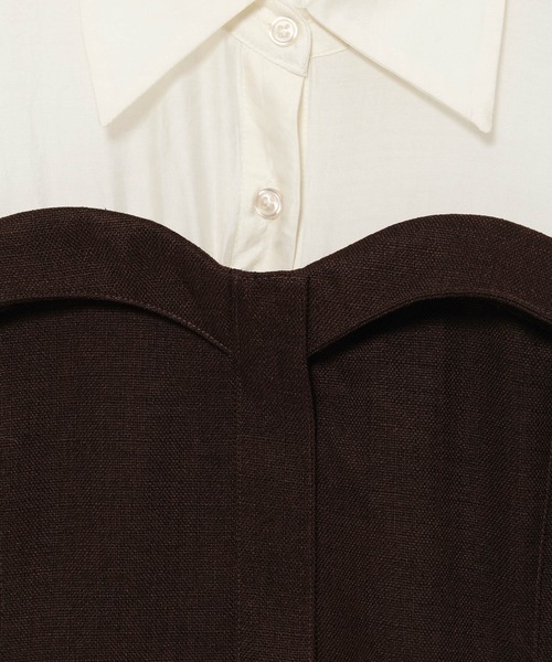 mysty woman（ミスティウーマン）の「シャツドッキングワンピース　582487（ワンピース・レディース・グレー/ブラウン/モカ/ダークブラウン・FREE）」の21枚目の写真