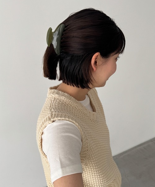CANAL JEAN(キャナルジーン)の「Pt ラウンドヘアクリップ(バレッタ/ヘアクリップ・レディース・ブラウン/ベージュ系その他/オリーブ・ONE SIZE)」の14枚目の写真