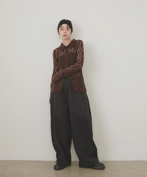 LIAN（リアン）の「クロシェポロニットカーディガン（ニット/セーター・レディース・レッド/アイボリー/ブラウン/チャコールグレー・FREE）」の21枚目の写真