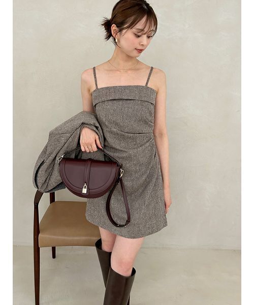 SNIDEL　スナイデル　ウールベアミニワンピース　グレー ウールベアミニワンピース（ワンピース）｜SNIDEL（スナイデル）の