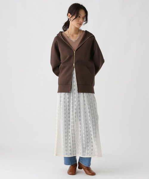 Elura(エルーラ)の「大人リュクスジップパーカー/590100(パーカー・レディース・ライトベージュ/ダークブラウン/ライトグレー/オフホワイト・MEDIUM/SMALL)」の14枚目の写真