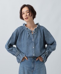 Bluebleubleueデニムブラウス35 s76 デニムボウタイブラウス(ブルー) - seventen